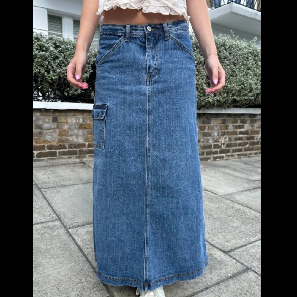 Brandy Melville Blue Denim Maxi Skirt- Kenzie 90s skirt